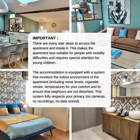 Myzenplace - Duplex 100m2 Cosy & Atypique, Centre Pieton, Parking * 몽뗄리마